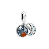 Hebeier Astronaut Enamel Charm Pendant S925 Silver Beads