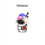 Hebeier Enamel Ice Cream Cup 925 Sterling Silver Charm Pendant Beads