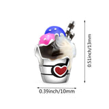 Hebeier Enamel Ice Cream Cup 925 Sterling Silver Charm Pendant Beads