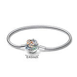 Hebeier Enameled Daisy S925 Snake Bone Bracelet for Charm Bead Pendant DIY