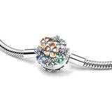 Hebeier Enameled Daisy S925 Snake Bone Bracelet for Charm Bead Pendant DIY
