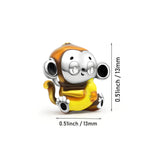Hebeier Enameled Monkey S925 Silver Charm Pendant for Jewelry DIY