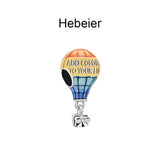 Hebeier Rainbow Hot Air Balloon S925 Sterling Silver Charm Bead Pendant