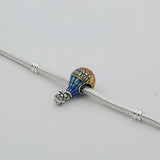 Hebeier Rainbow Hot Air Balloon S925 Sterling Silver Charm Bead Pendant