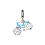 Hebeier Bike Sterling Silver Charm Pendant Beads for Bracelet Necklace