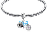 Hebeier Bike Sterling Silver Charm Pendant Beads for Bracelet Necklace