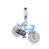 Hebeier Bike Sterling Silver Charm Pendant Beads for Bracelet Necklace