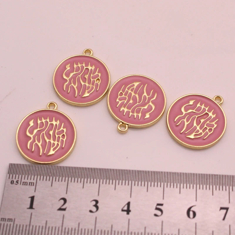 Hebrew Jewish charm pink 4pcs/lot