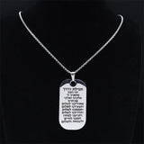 Hebrew Scripture Mezuzah Pendant Necklace Stainless Steel Jewish Amulet Chain