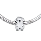 Hedgehog Charm Christmas Keychain Bracelet Silver 925