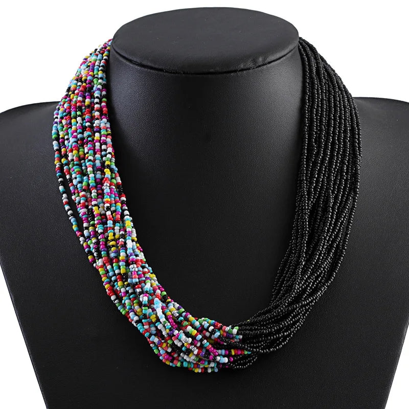 Heeda Exaggeration Multilayer Beads Necklace for Women