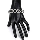 Heeda Bracelets for Women Steampunk Alloy Letter Bangle Kpop
