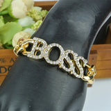 Heeda Bracelets for Women Steampunk Alloy Letter Bangle Kpop