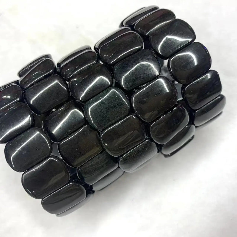Hei Shi Stone Beads Bracelet Gemstone Bangle