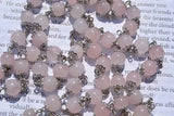 Pink Rose Quartz and Silver Rosary