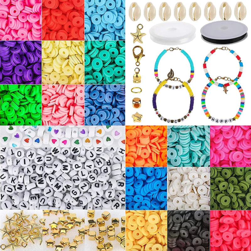 Heishi Clay Beads Flat Round Polymer Clay Loose Spacer Beads