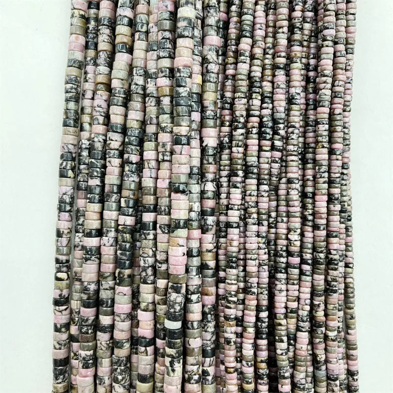 Heishi Undyed Argentina Rhodochrosite Gemstone Beads for Jewelry Making