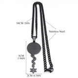 Stainless Steel Hecate Wheel Snake Key Necklace