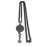 Stainless Steel Hecate Wheel Snake Key Necklace