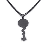 Stainless Steel Hecate Wheel Snake Key Necklace