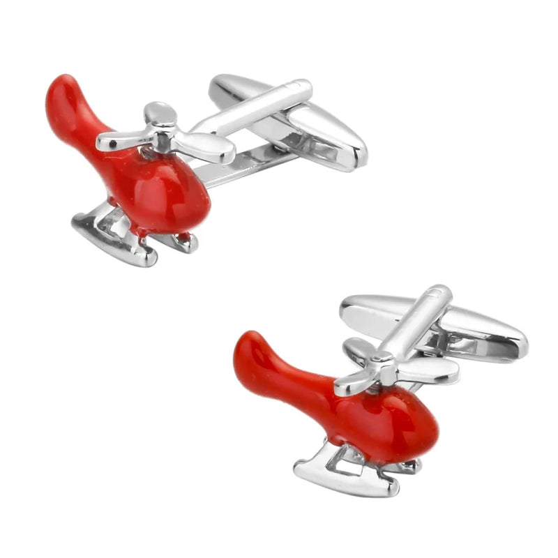 Helicopter Red En Arrival High for Men Cuff links Copper Material