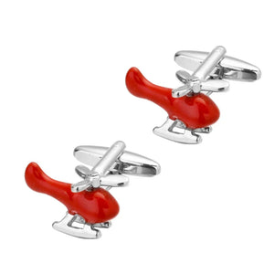 Helicopter Red En Arrival High for Men Cuff links Copper Material