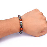 Red Agate Energy Bracelet High Polish Cube Beads Cuff Bracelet