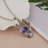 Ghost Hand Demon Eye Pendant Necklace Gothic Dark Punk Jewelry