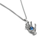 Ghost Hand Demon Eye Pendant Necklace Gothic Dark Punk Jewelry