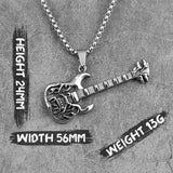 Rock Guitar Pendant Necklace Long Chain Stainless Steel