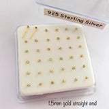 1.5mm Clear Crystal 925 Silver Nose Stud 36Pcs/Pack