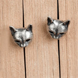 925 Sterling Silver Cat Stud Earrings for Women