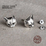 925 Sterling Silver Cat Stud Earrings for Women