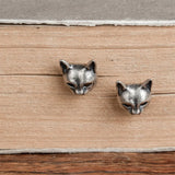 925 Sterling Silver Cat Stud Earrings for Women