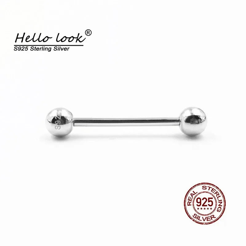 925 Sterling Silver Tongue Piercing Stud Barbells Nipple Ring Eyebrow Nail Body