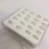 20 Pcs 925 Sterling Silver Nose Rings&Studs Rainbow Cz Inlaid Zircon