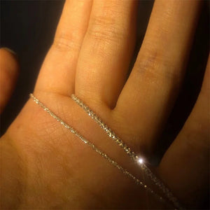 925 Silver Glitter Chain Necklace Anniversary Gift