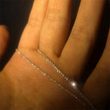 925 Silver Glitter Chain Necklace Anniversary Gift