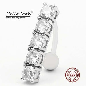 925 Sterling Silver Belly Button Rings Zircon Navel Piercing Body Jewelry