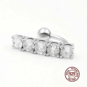 925 Sterling Silver Belly Button Rings Zircon Navel Piercing Body Jewelry