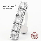 925 Sterling Silver Belly Button Rings Zircon Navel Piercing Body Jewelry
