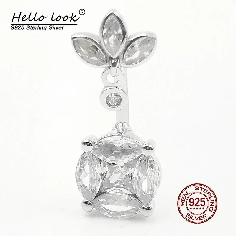 Zircon Charms Navel Piercing S925 Silver Belly Button Rings Sexy Women