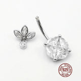 Zircon Charms Navel Piercing S925 Silver Belly Button Rings Sexy Women