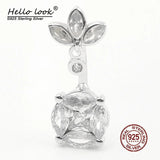 Zircon Charms Navel Piercing S925 Silver Belly Button Rings Sexy Women
