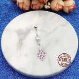 Peacock Belly Button Ring 925 Sterling Silver Navel Piercing