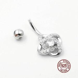 Weave Navel Piercing Silver 925 Sparkling Zircon Belly Button Rings Sexy Women