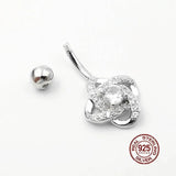 Weave Navel Piercing Silver 925 Sparkling Zircon Belly Button Rings Sexy Women