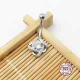 Weave Navel Piercing Silver 925 Sparkling Zircon Belly Button Rings Sexy Women