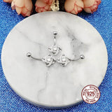 Weave Navel Piercing Silver 925 Sparkling Zircon Belly Button Rings Sexy Women