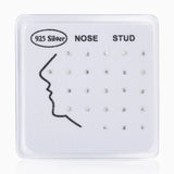 24Pcs 925 Sterling Silver Small Cross Nose Rings & Studs